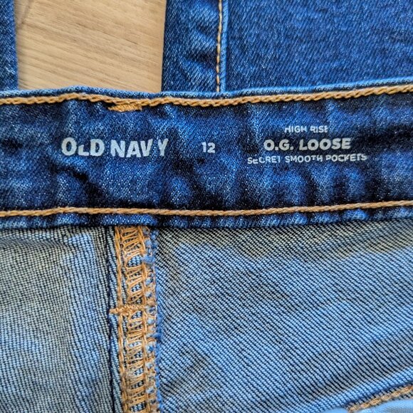Old Navy High Rise Denim Blue Jeans, 12 - Picture 3 of 6